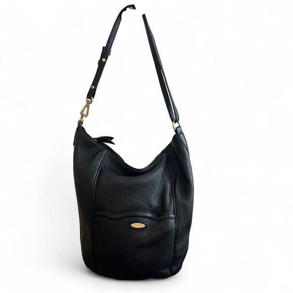 Tahari Black Pebbled Leather Hobo - Picture 1 of 8